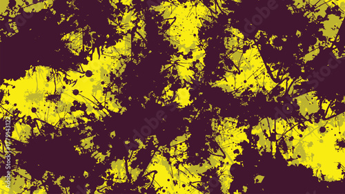 Yellow Ink Splatter Grunge Vector Background