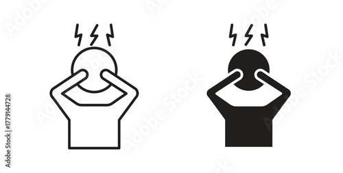 Anxiety icon symbol. Vector EPS 10. line and glyph icon