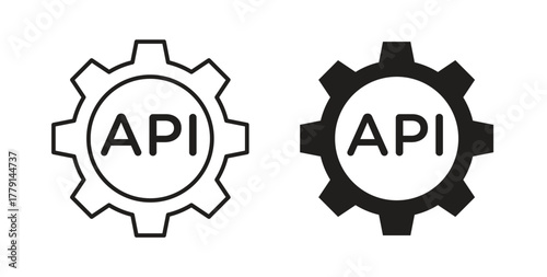 API icon symbol. Vector EPS 10. line and glyph icon
