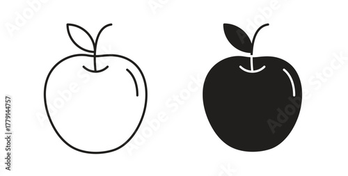 Apple icon symbol. Vector EPS 10. line and glyph icon