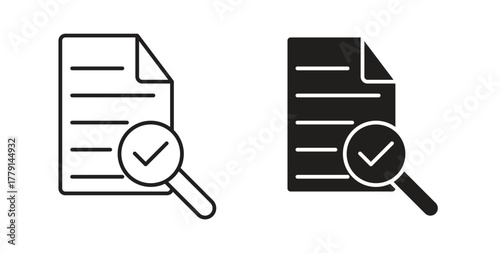 Audit icon symbol. Vector EPS 10. line and glyph icon