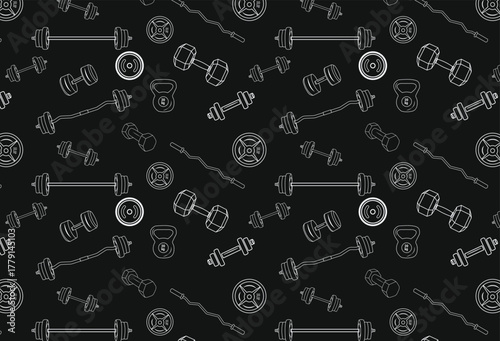 Gym dumbbell pattern vector design