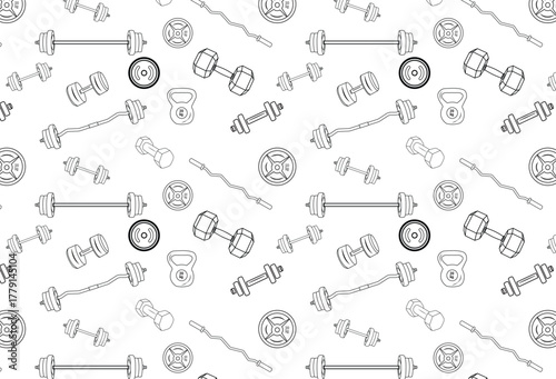 Gym dumbbell pattern vector design