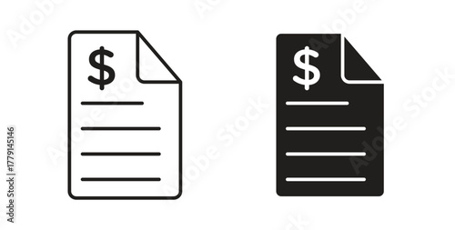 Bank statement icon symbol. Vector EPS 10. line and glyph icon