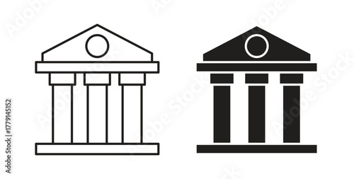 Bank icon symbol. Vector EPS 10. line and glyph icon