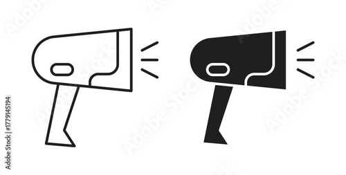 Barcode scanner icon symbol. Vector EPS 10. line and glyph icon