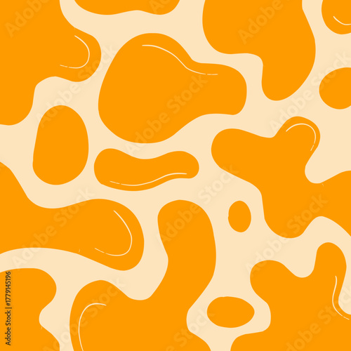 Abstract orange cheese blob Pattern 