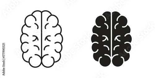Brain icon symbol. Vector EPS 10. line and glyph icon