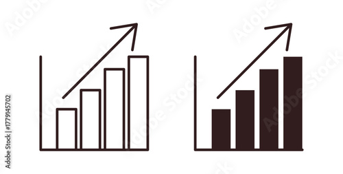 Business growth icon symbol. Vector EPS 10. line and glyph icon