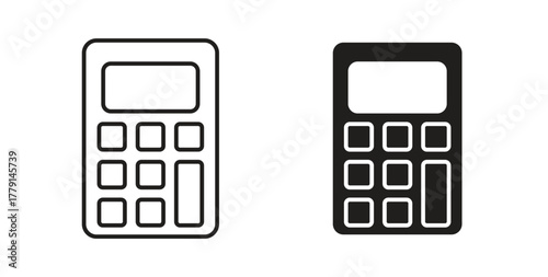 Calculator icon symbol. Vector EPS 10. line and glyph icon