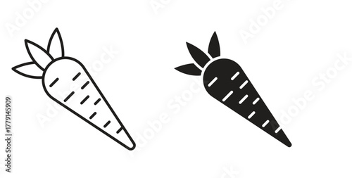 Carrot icon symbol. Vector EPS 10. line and glyph icon