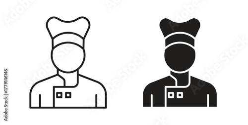Chef icon symbol. Vector EPS 10. line and glyph icon