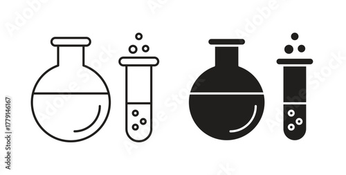 Chemistry icon symbol. Vector EPS 10. line and glyph icon