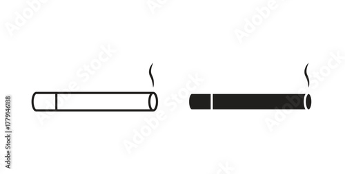 Cigarette icon symbol. Vector EPS 10. line and glyph icon