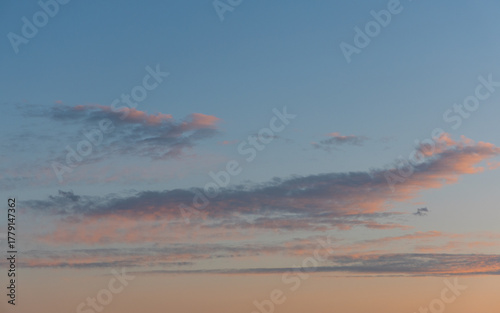 Beautiful cloud formation on the sunset sky.
