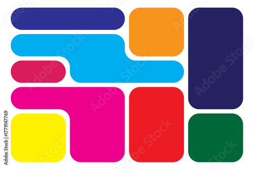 Modern minimalist bento grid layout design with clean lines and vibrant color accents