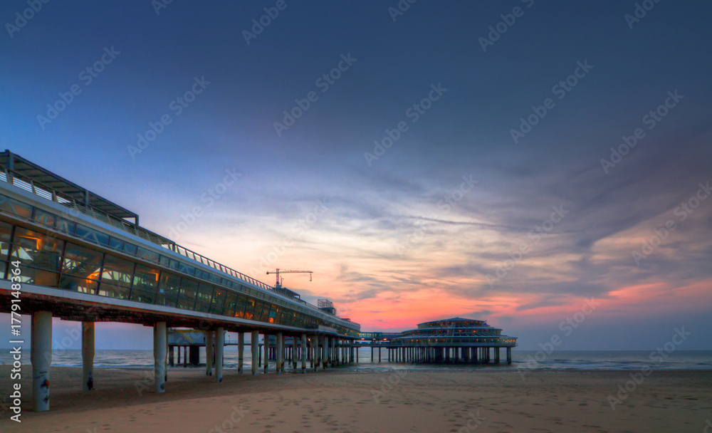 Fototapeta premium The Ferris Wheel and the pier in Scheveningen, the Hague, Netherlands