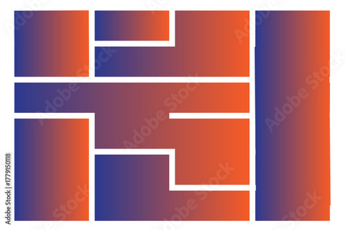 Colorful bento grid layouts with vibrant gradient blocks and rounded corners for UI design or creative projects. Rainbow arrangements with modular templates