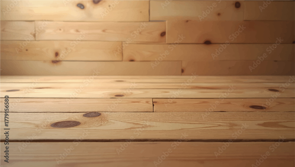 Fototapeta premium Wooden floor and wooden wall. Wooden surface. Wood background. Wooden planks. 