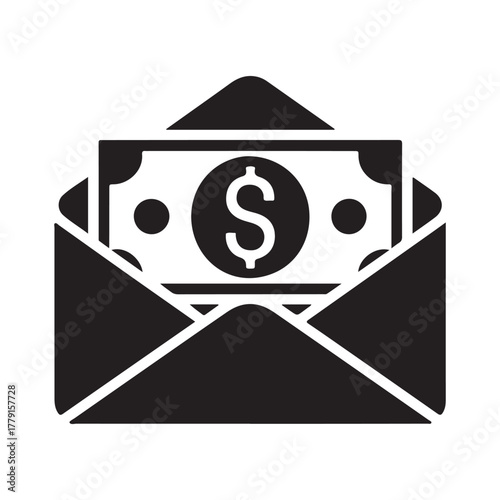 Payroll cash envelope solid icon