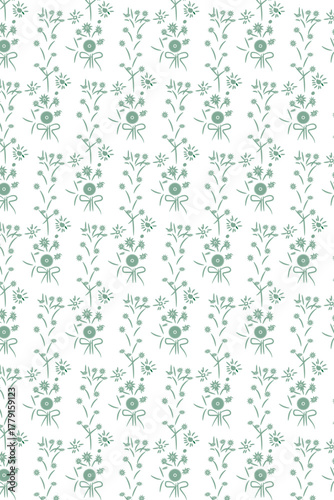 Seamless Botanical Design with Stylized Flowers and Leaves.ai