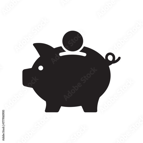 Savings pig deposit solid icon