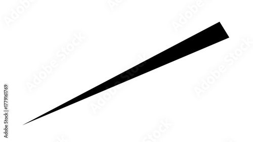 Foto Black sharp tapered triangle shape isolated on transparent background