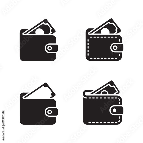 Financial wallet access solid icons