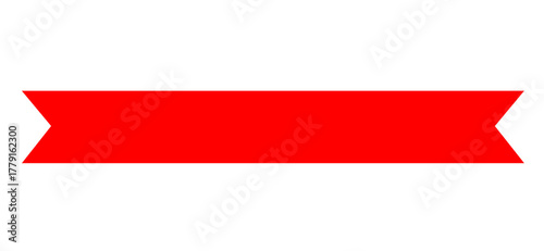 Free Download Red ribbon banner with pointed edges isolated on transparent background, flat label design for sale, promotion, poster, and web graphic decoration - GFXLoad
