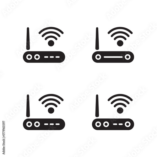 Wireless access hotspot solid icons