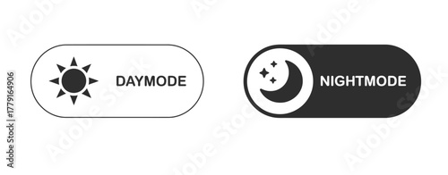 Minimalist day and night mode toggle interface vector graphics eps icon vector