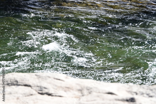 beautiful winter mountain river at Huntington lake