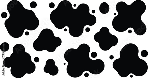 Abstract black and white cow pattern or texture background, perfect for farm, dairy, or fashion design vector illustration