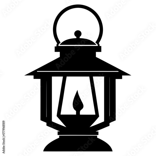 The Prairie Lantern vector clean black silhouette design white background