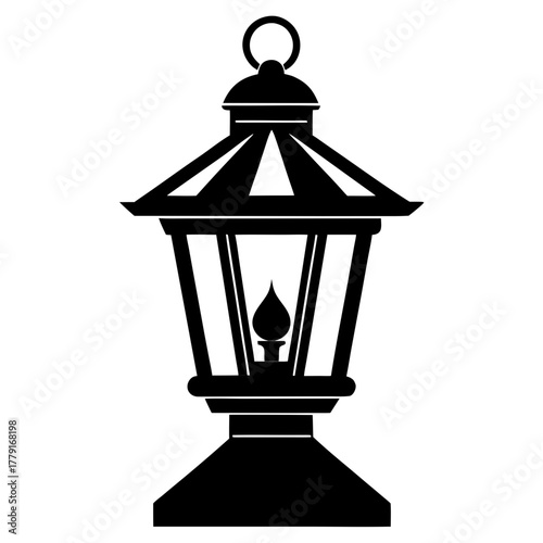 The Prairie Lantern vector clean black silhouette design white background