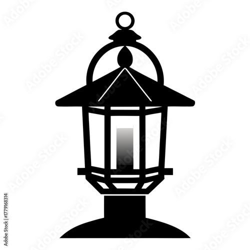 The Prairie Lantern vector clean black silhouette design white background