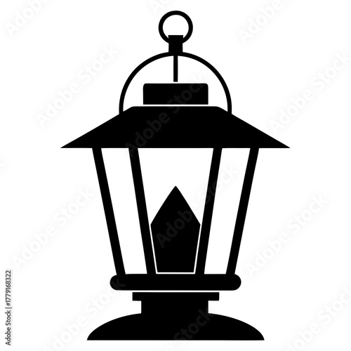 The Prairie Lantern vector clean black silhouette design white background