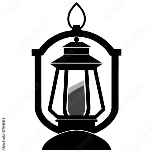 The Prairie Lantern vector clean black silhouette design white background