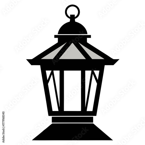 The Prairie Lantern vector clean black silhouette design white background