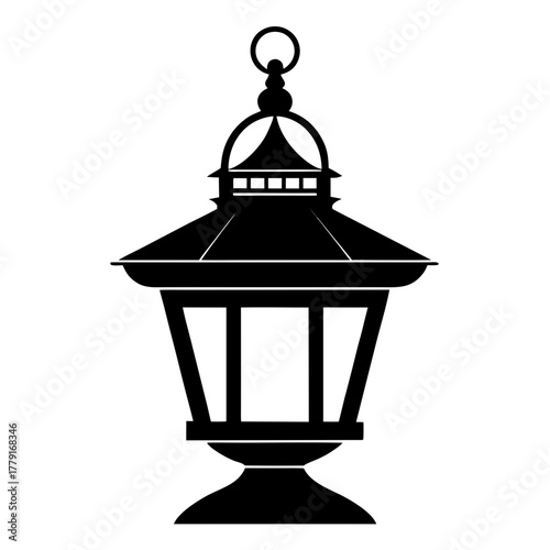 The Prairie Lantern vector clean black silhouette design white background