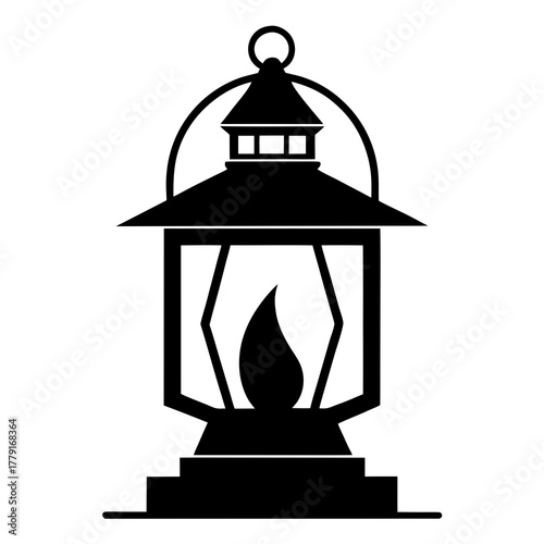 The Prairie Lantern vector clean black silhouette design white background