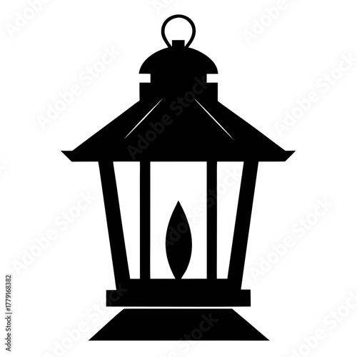 The Prairie Lantern vector clean black silhouette design white background