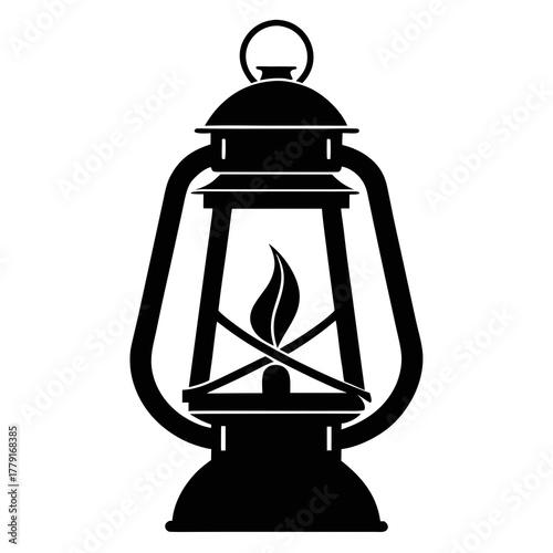The Prairie Lantern vector clean black silhouette design white background