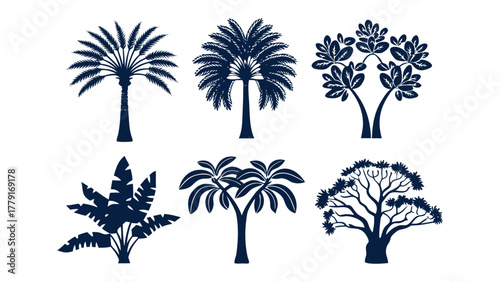 Botanical Diversity: A stylized collection showcasing the diverse forms of botanical life, inviting a deeper appreciation for the intricate beauty of plants.