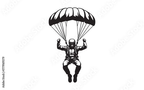 paraglider silhouette vector