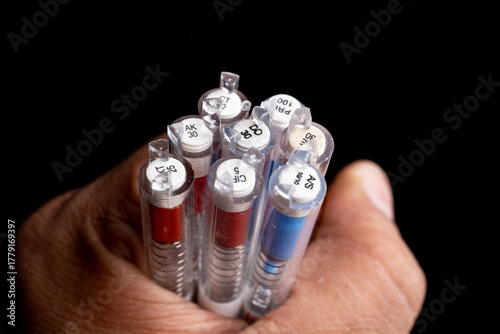 Bilde på lerret Basrah, Iraq - November 5, 2025: Cartridges of Antimicrobial Discs for Drug Susc