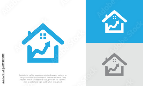 Home Growth Logo, Real Estate Investment Financial Icon