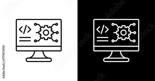 Algorithm  White Icon Set Design