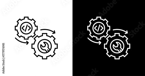 Devops  White Icon Set Design