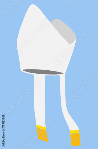 Vector illustration of a mitre, the ceremonial headdress of bishops in traditional Christianity